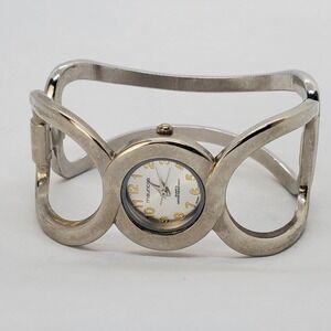 Maurices 25MM Gray Case Open Cuff Band Women's Watch 6" Wrist‎ New Battery
